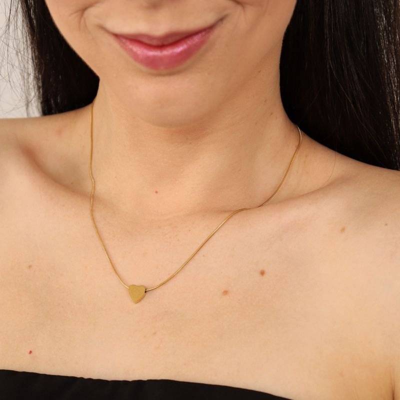 Colar Coração Delicado em Aço Inox