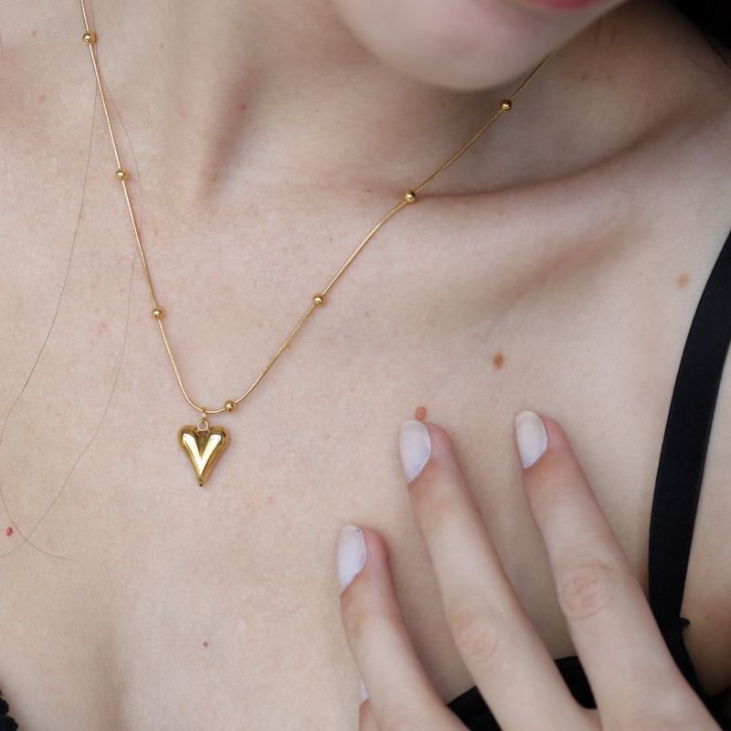 Colar Coração em Aço Inox