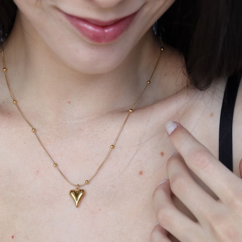 Colar Coração em Aço Inox