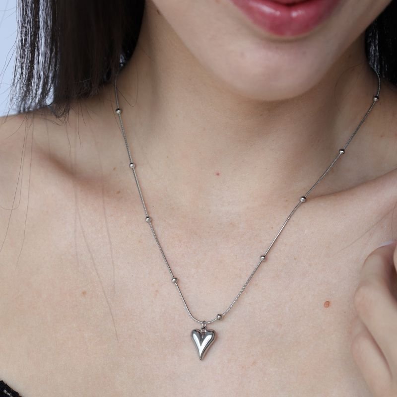 Colar Coração em Aço Inox