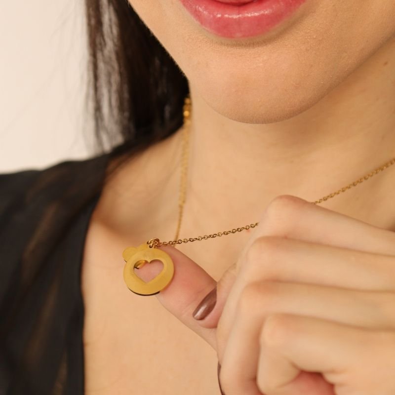 Colar Coração em Aço Inox