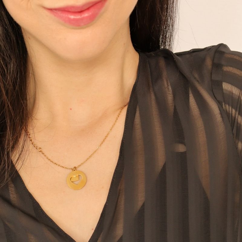 Colar Coração em Aço Inox