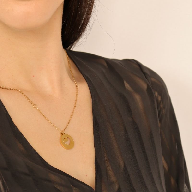 Colar Coração em Aço Inox