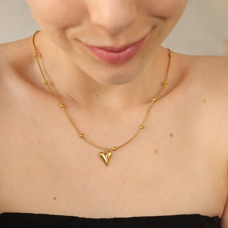 Colar Coração em Aço Inox