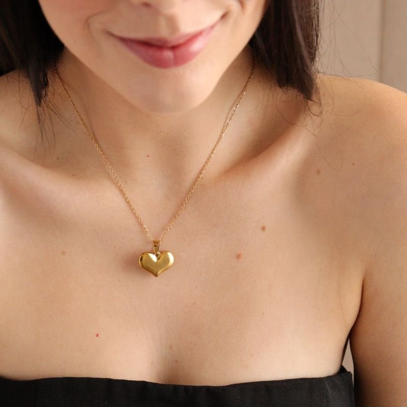 Colar Coração em Aço Inox