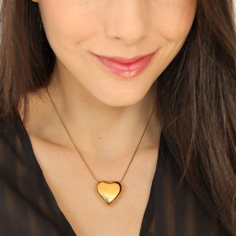 Colar Coração Maximalista em Aço Inox (Linha Premium)