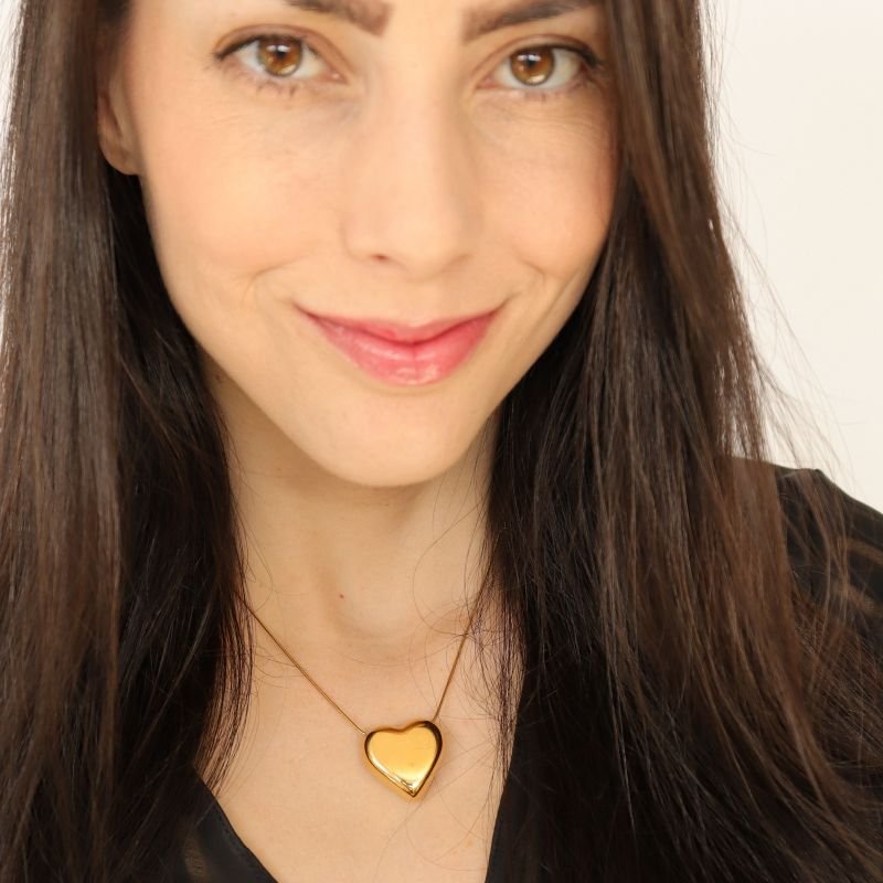 Colar Coração Maximalista em Aço Inox (Linha Premium)