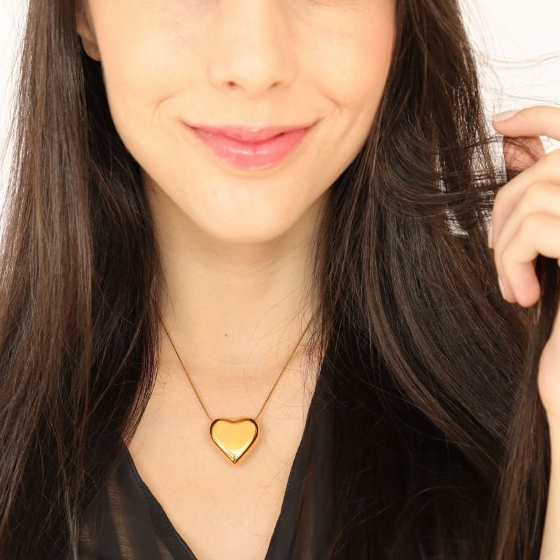 Colar Coração Maximalista em Aço Inox (Linha Premium)