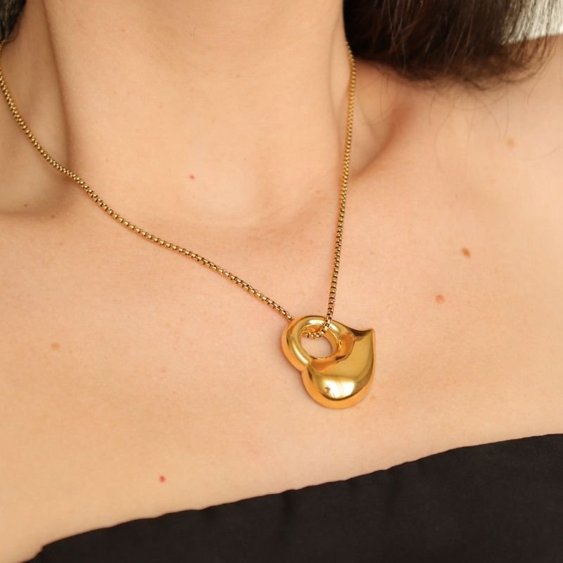 Colar Coração Moderno em Aço Inox (Linha Premium)