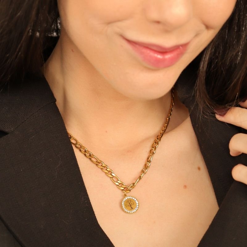 Colar Corrente Árvore da Vida em Aço Inox (Linha Premium)