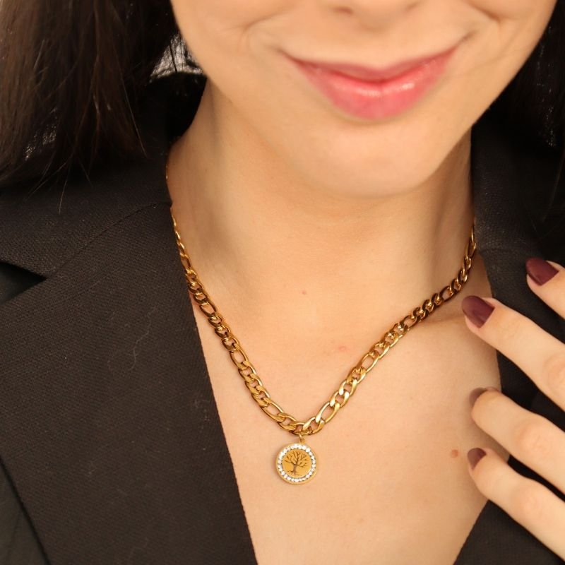 Colar Corrente Árvore da Vida em Aço Inox (Linha Premium)