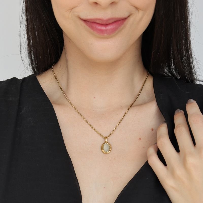 Colar Corrente Baiana com Pingente em Aço Inox (Linha Premium)