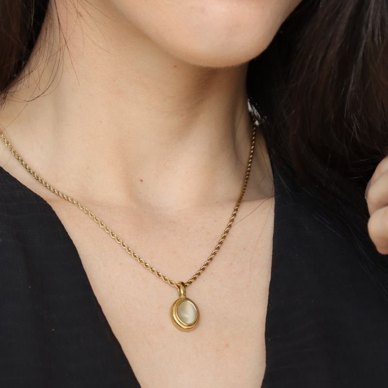 Colar Corrente Baiana com Pingente em Aço Inox (Linha Premium)