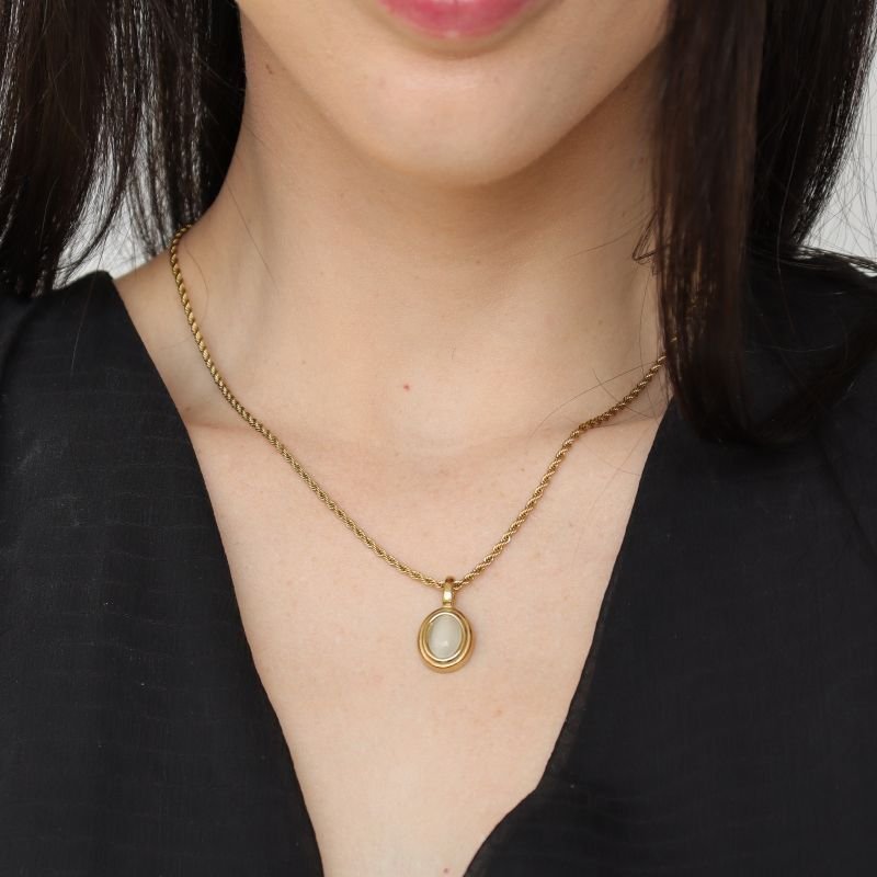 Colar Corrente Baiana com Pingente em Aço Inox (Linha Premium)