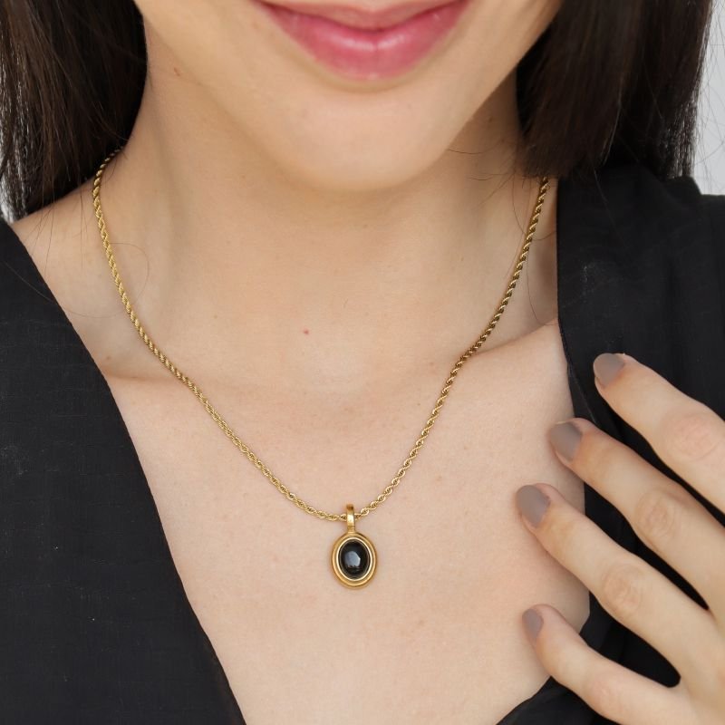 Colar Corrente Baiana com Pingente em Aço Inox (Linha Premium)