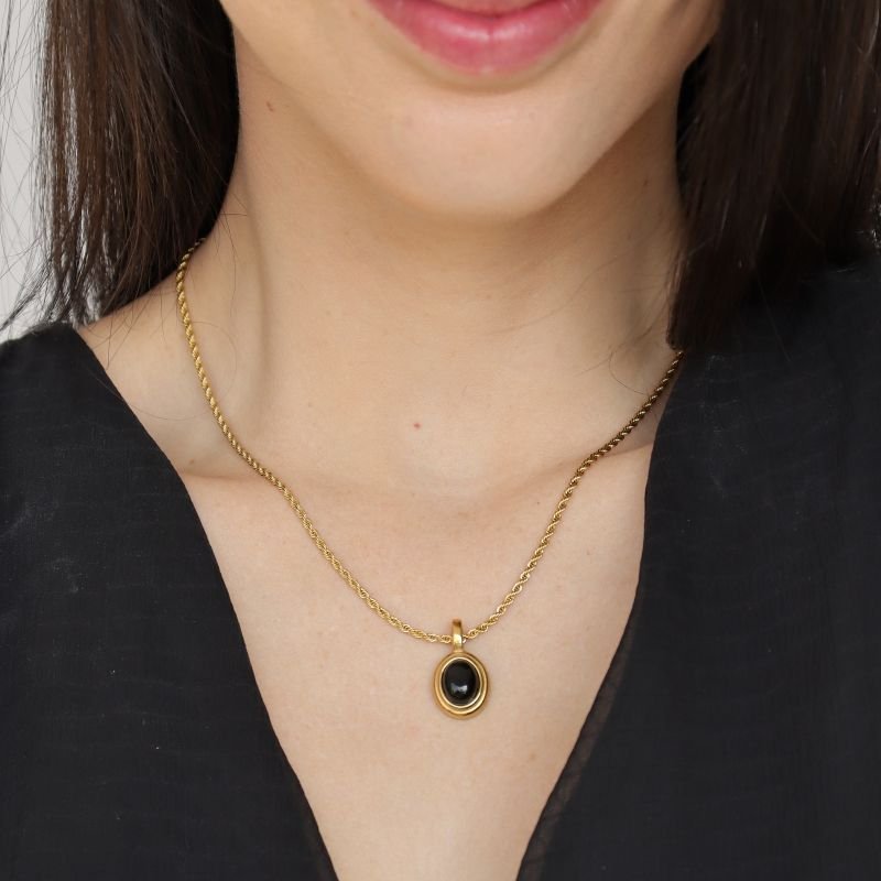 Colar Corrente Baiana com Pingente em Aço Inox (Linha Premium)