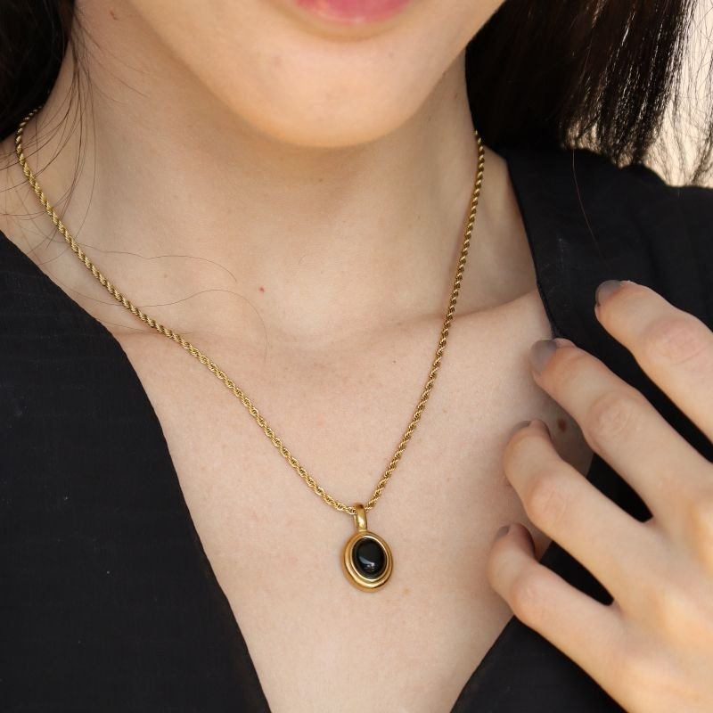 Colar Corrente Baiana com Pingente em Aço Inox (Linha Premium)