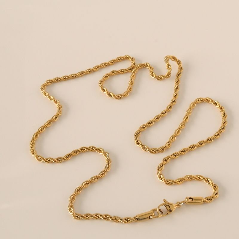 Colar Corrente Baiana Comprido 3mm em Aço Inox