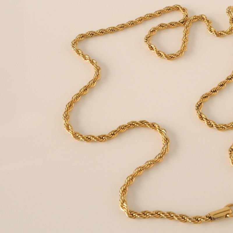 Colar Corrente Baiana Comprido 3mm em Aço Inox