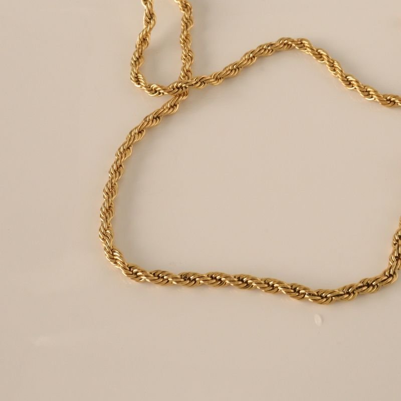 Colar Corrente Baiana Comprido 4mm em Aço Inox