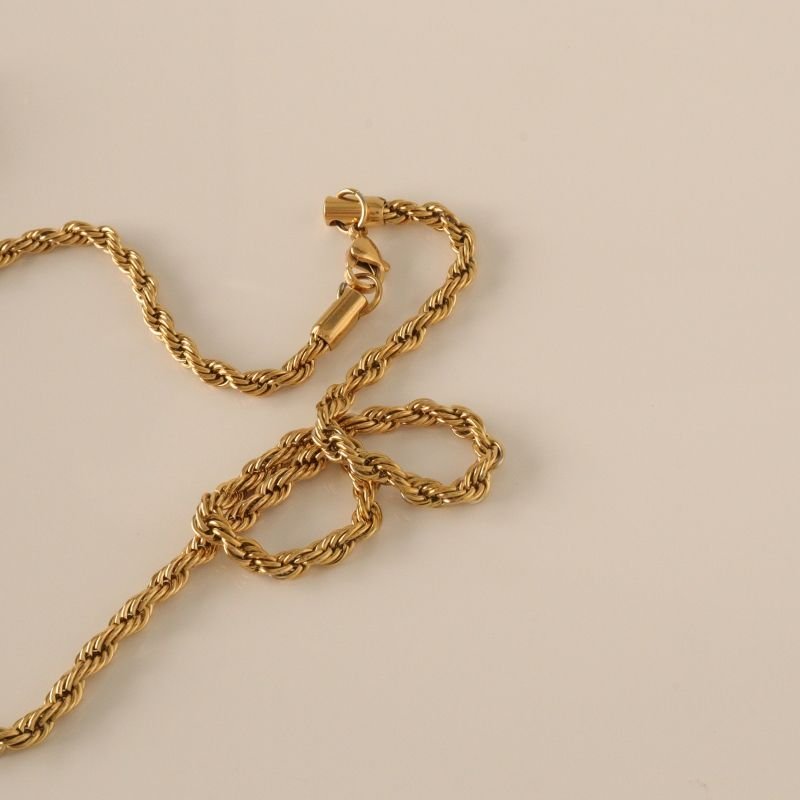 Colar Corrente Baiana Comprido 4mm em Aço Inox