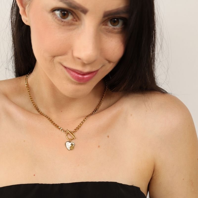 Colar Corrente com Coração em Aço Inox (Linha Premium)