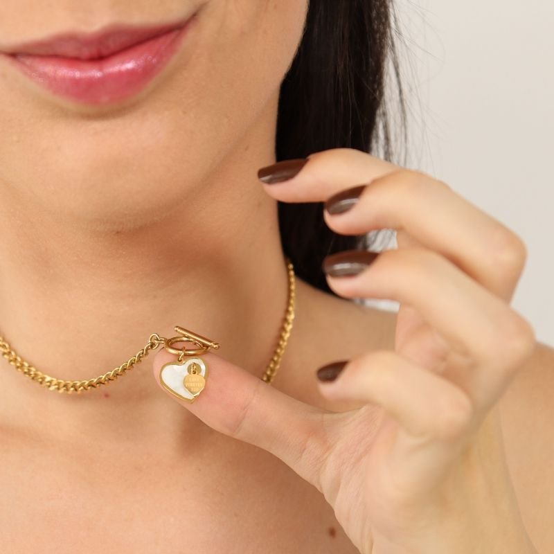 Colar Corrente com Coração em Aço Inox (Linha Premium)