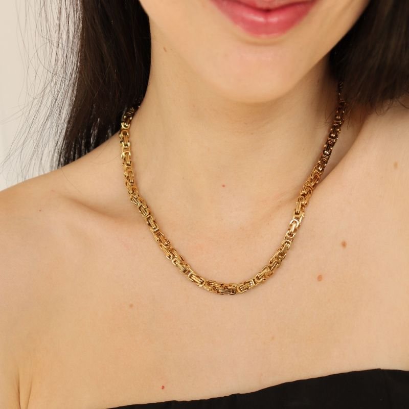 Colar Corrente Estilo Fendi em Aço Inox( Linha Premium)