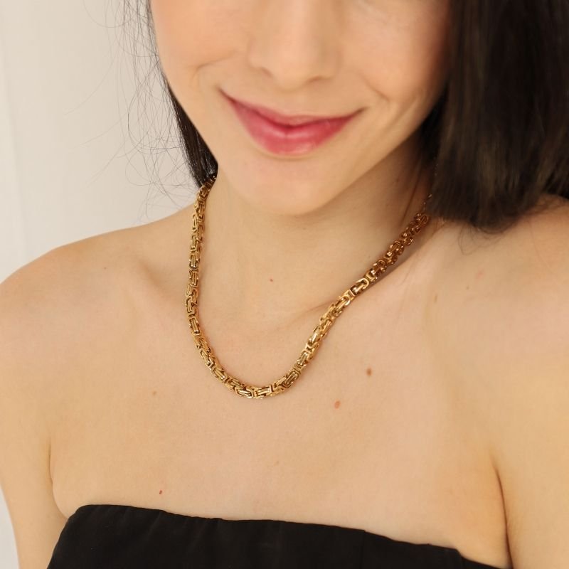 Colar Corrente Estilo Fendi em Aço Inox( Linha Premium)