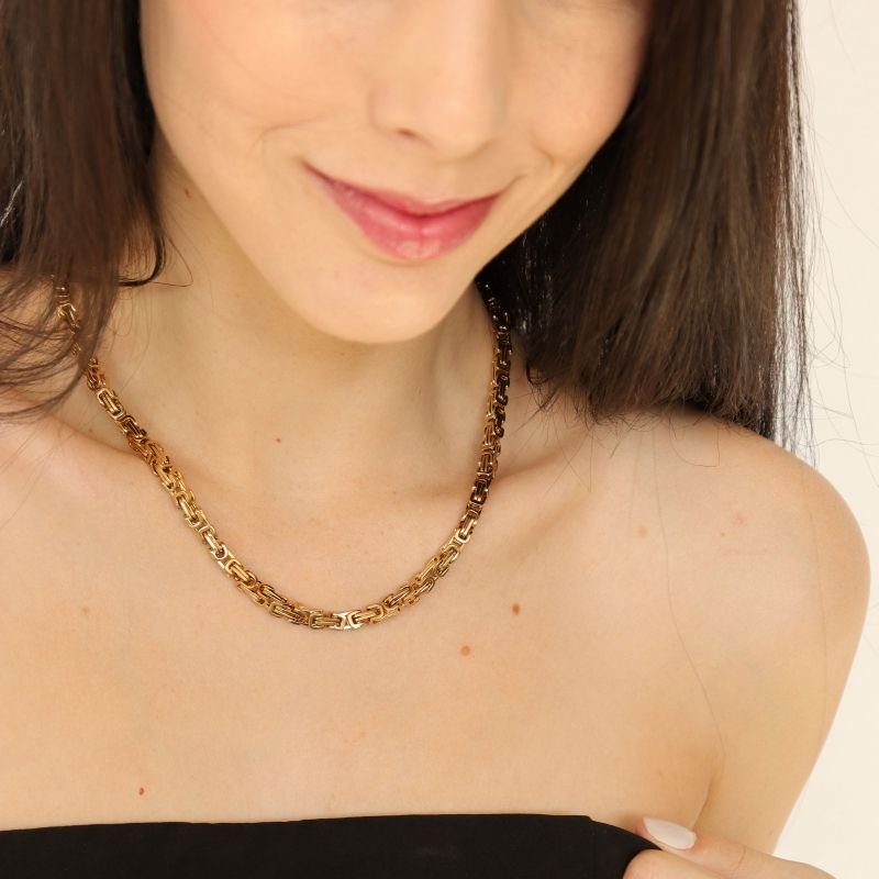 Colar Corrente Estilo Fendi em Aço Inox( Linha Premium)