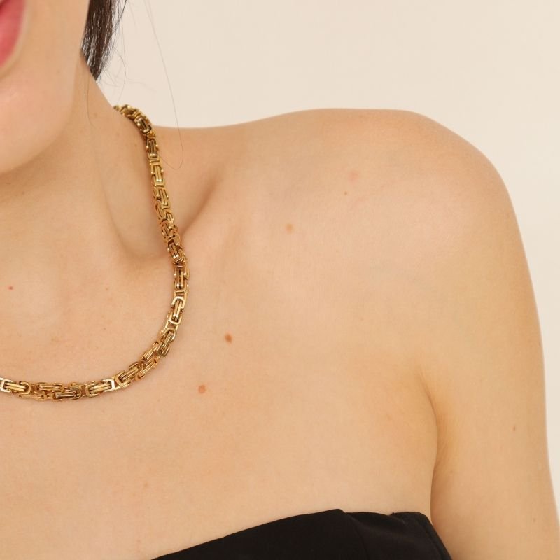 Colar Corrente Estilo Fendi em Aço Inox( Linha Premium)