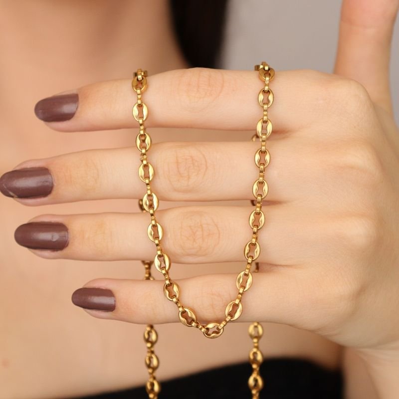 Colar Corrente Inspiração Dior em Aço Inox (Linha Premium)