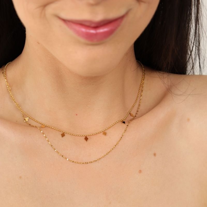 Colar Duplo Delicado em Aço Inox