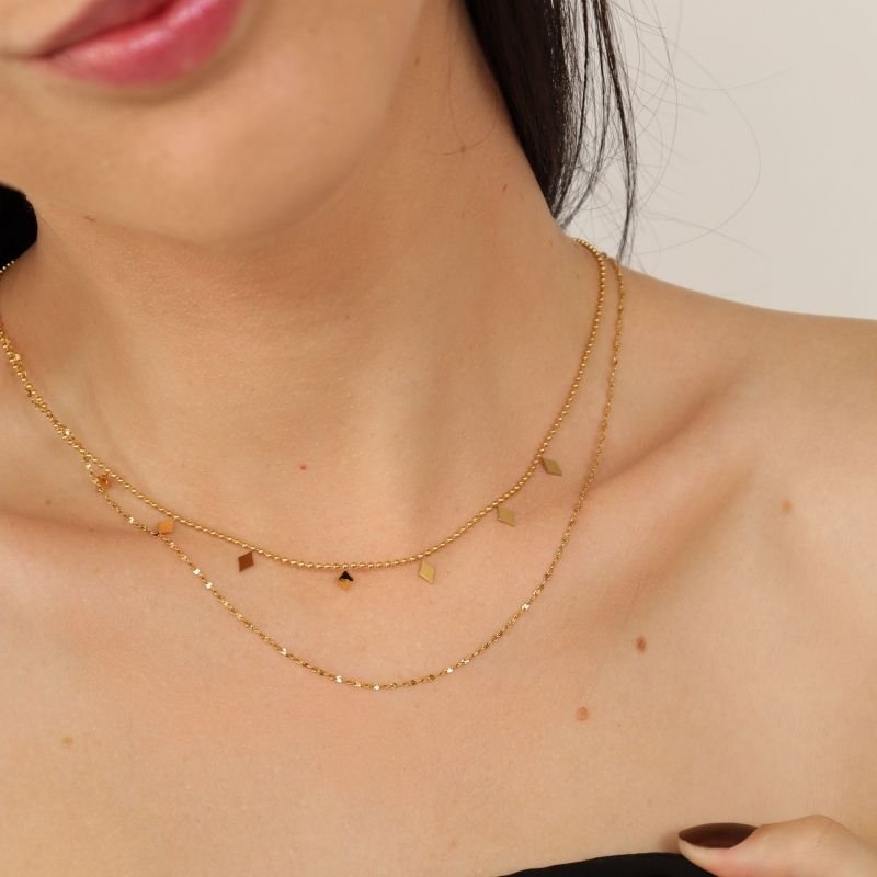 Colar Duplo Delicado em Aço Inox