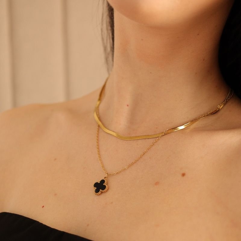 Colar Duplo Inspiração Van Cleef Aço Inox (Linha Premium)