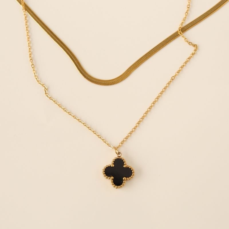 Colar Duplo Inspiração Van Cleef Aço Inox (Linha Premium)