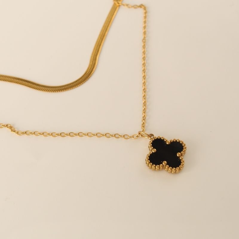 Colar Duplo Inspiração Van Cleef Aço Inox (Linha Premium)