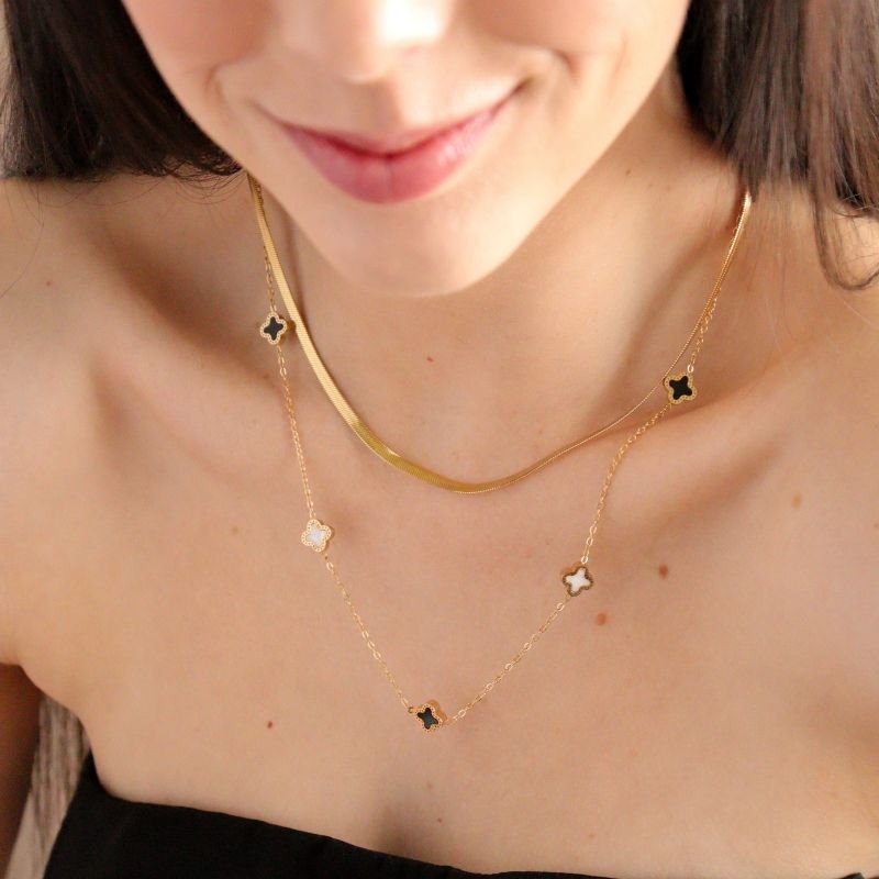 Colar Duplo Inspiração Van Cleef em Aço Inox (Linha Premium)