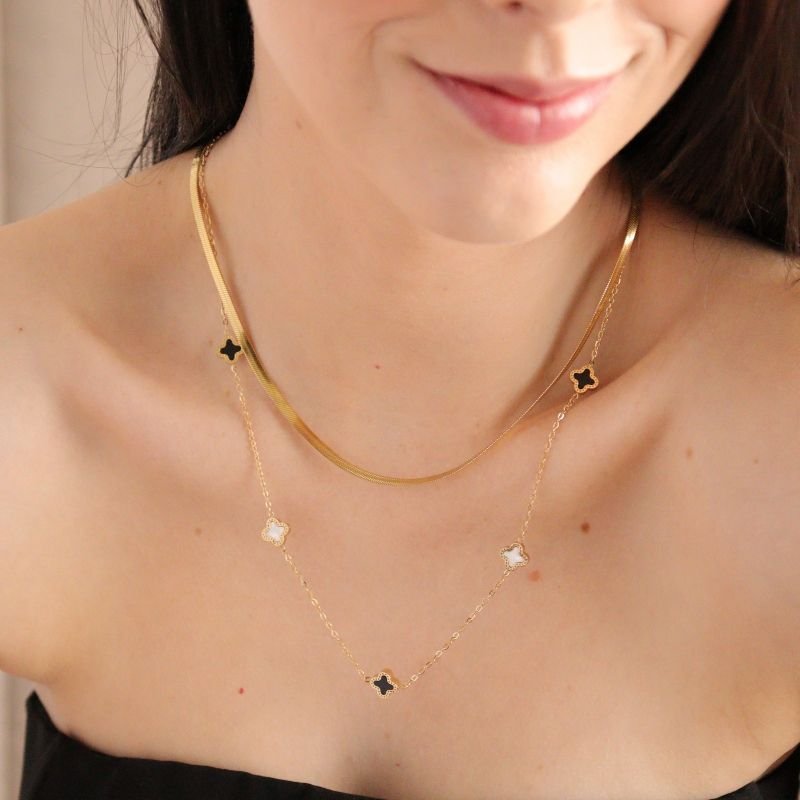 Colar Duplo Inspiração Van Cleef em Aço Inox (Linha Premium)