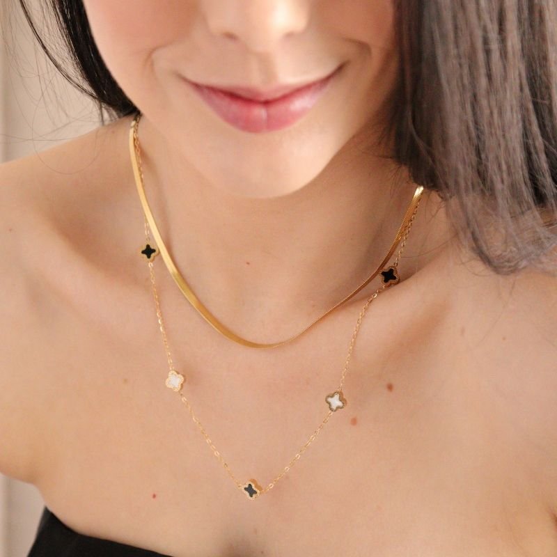 Colar Duplo Inspiração Van Cleef em Aço Inox (Linha Premium)