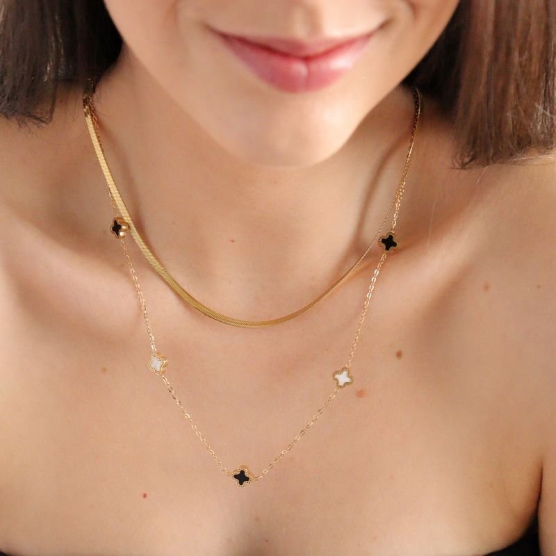 Colar Duplo Inspiração Van Cleef em Aço Inox (Linha Premium)