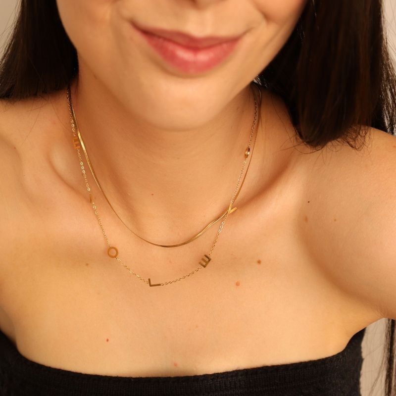 Colar Duplo Love Delicado em Aço Inox