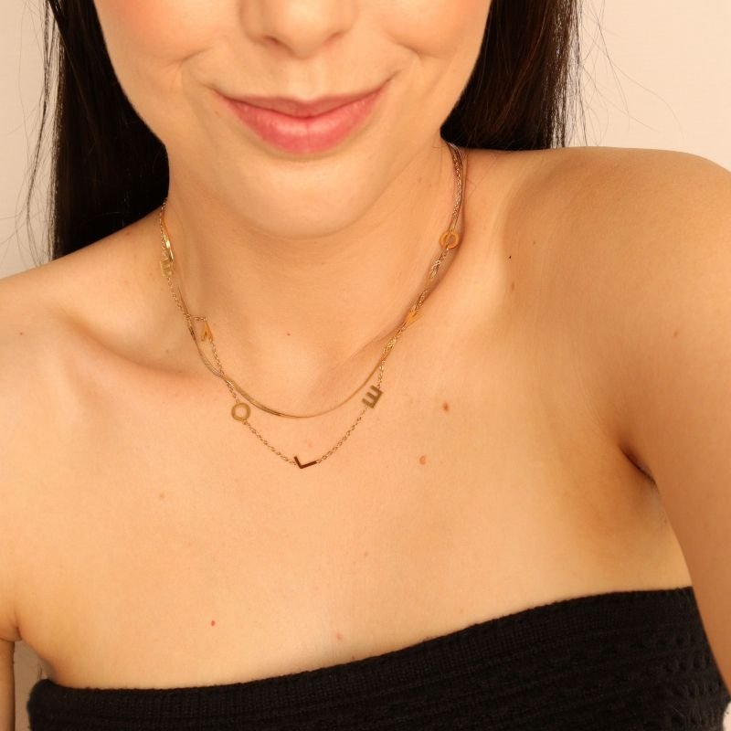 Colar Duplo Love Delicado em Aço Inox