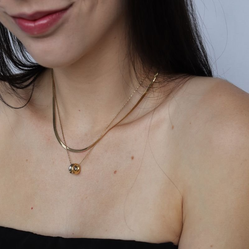 Colar Duplo Minimalista em Aço Inox (Linha Premium)