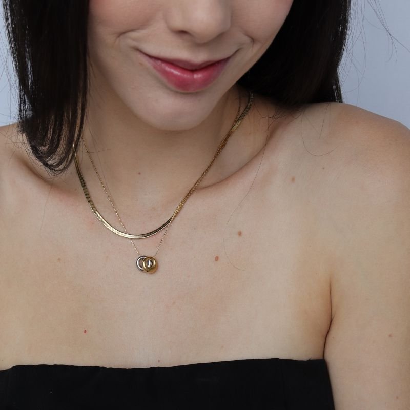 Colar Duplo Minimalista em Aço Inox (Linha Premium)