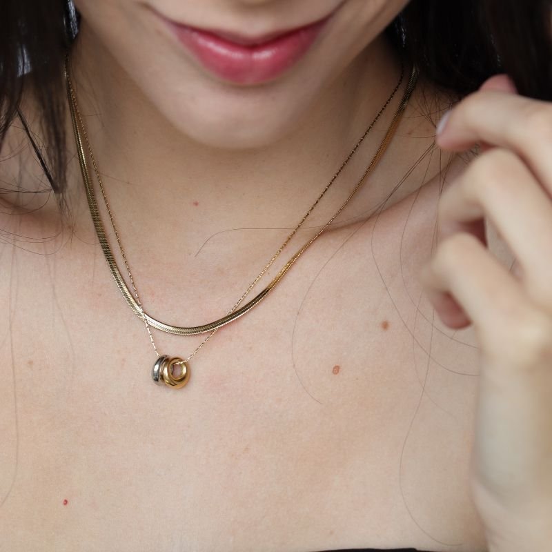 Colar Duplo Minimalista em Aço Inox (Linha Premium)