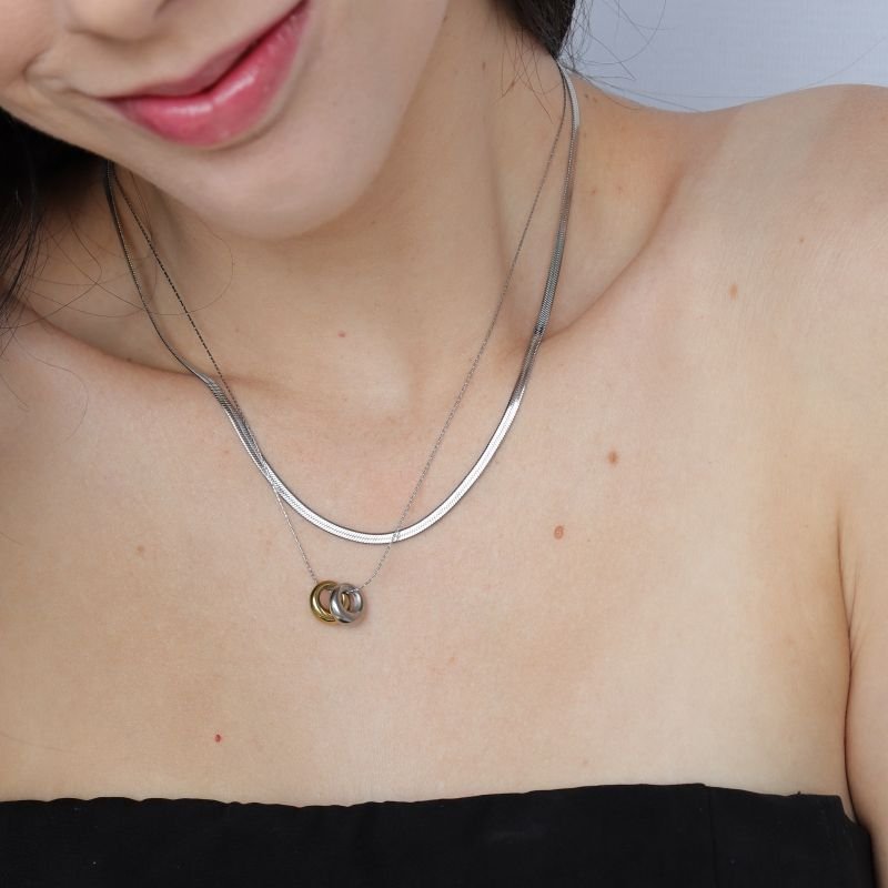 Colar Duplo Minimalista em Aço Inox (Linha Premium)