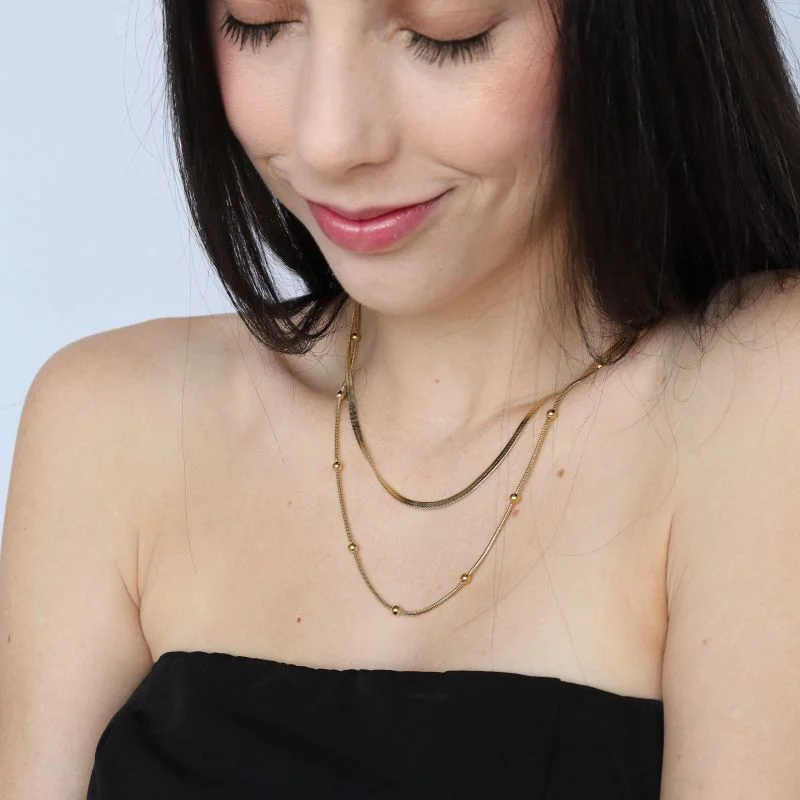 Colar Duplo Minimalista em Aço Inox (Linha Premium)