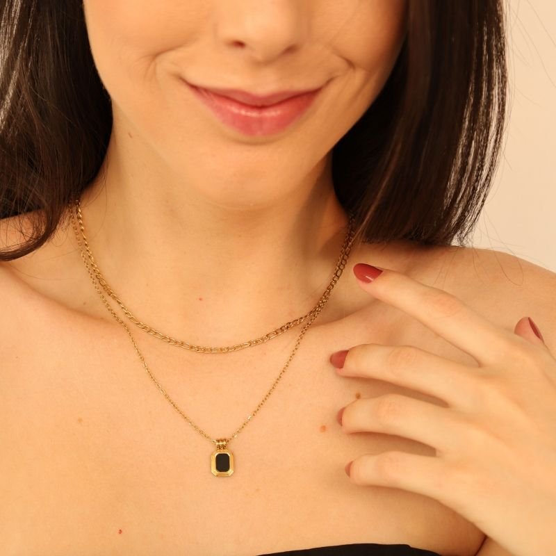 Colar Duplo Minimalista em Aço Inox (Linha Premium)