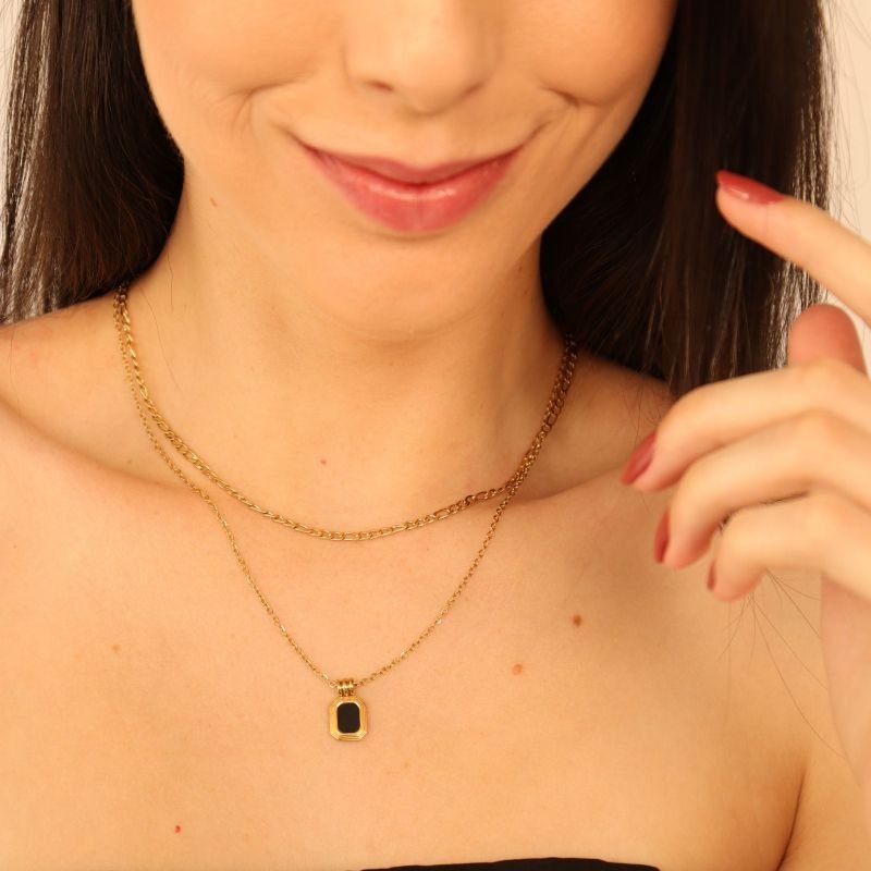 Colar Duplo Minimalista em Aço Inox (Linha Premium)